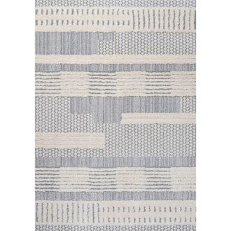 Jonathan Y Designs Kerstin Geometric High-Low Area Rug in Cream/gray at Nordstrom, Size 4Ft 0In X 6Ft 0In