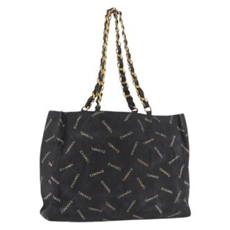 Chanel Bolso Tote Pre-owned de Lona Vintage - Pre-owned - Mujer - Negro - ONE SIZE