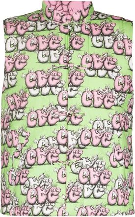 Comme Des Gar&ccedil;ons Waistcoats, male, Multicolor, S, Graphic Print Padded Gilet