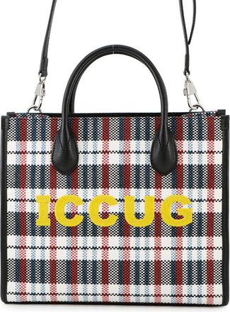 Gucci Beige Multi-Color Canvas Leather Shoulder Bag Tote Bag (Pre-Owned)