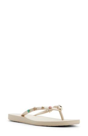 Roxy Hema Shell Stud Flip Flop in Natural at Nordstrom, Size 11