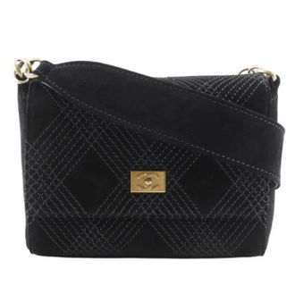 Chanel Pre-owned Su&egrave;de Schoudertas - Dames - Pre-owned - Zwart - Maat: ONE Size Su&egrave;de