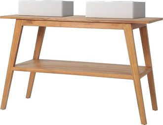 Vente-Unique Mueble de ba&ntilde;o de teca con doble lavabo - 120 cm - BOBOTSARI