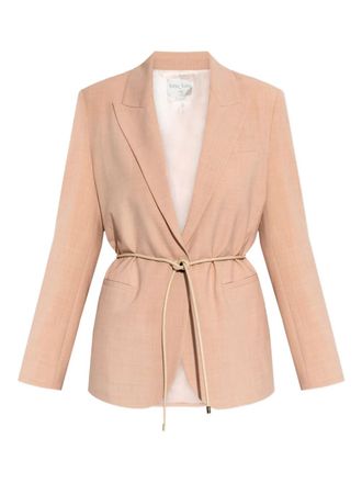 Forte_Forte tie-waist jacket - women - Polyester/Wool/Elastane/Viscose - II - Neutrals