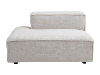 Vente-Unique Chaise longue sinistra in tessuto ciniglia beige - RUZOLO