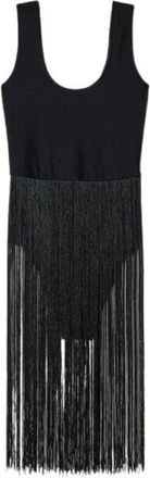 Twinset Body Punt Franje Twinset - S - Dames - Bodies - Zwart - S - Tops