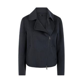 Marc Cain Wool Biker Jacket - Dames - Jassen - Grijs - Maat: XL Wol