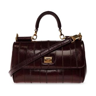 Dolce & Gabbana My Sicily Leren Handtas - Dames - Tassen - Rood - Maat: ONE Size Zijde