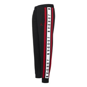 Nike Jordan Air Jordan Logo Splicing Fleece Lined Stay Warm Bundle Feet Sweatpants Winter Mens Black DD2329-010