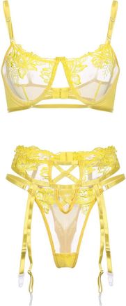 Generic Sexy underwired Bra Dress up Outdoor Ladies for Women Lingerie Yellow