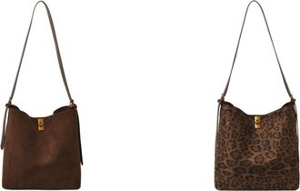 Generic Faux Suede Retro Shoulder Bag Womens Vintage Crossbody Bag Large Capacity Elegant Sling Bag for Travel, Work