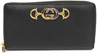 Gucci Pre-owned Leather Wallet - Dames - Vintage Accessoires - Zwart - ONE Size - Leer - Vintage