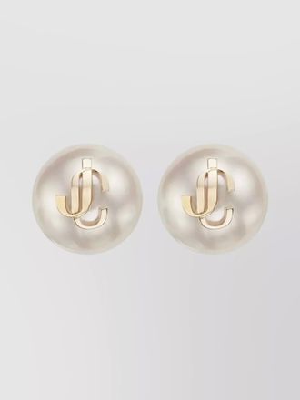 Jimmy Choo London pearl stud earrings in gold-finish metal