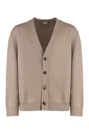 Bottega Veneta Beige Knitted V Neck Sweater