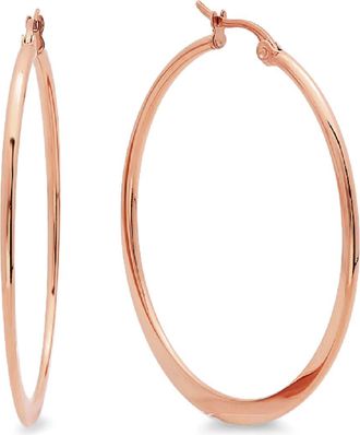 Steeltime 18k Rose Gold Plated Hoop Earrings at Nordstrom Rack