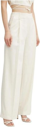 Simona Corsellini Wijde broek - Dames - Wijde Broeken - Beige - M - Polyester - Broeken