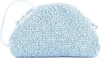 Bottega Veneta The Pouch Curly raffia kleine crossbodytas - Blauw