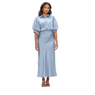 Notre-V Nv-Hilly Blouse - Dames - Overhemden - Blauw - 2XL - Leer - Overhemden