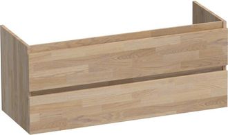 Marcel Breuer Joy wastafelonderkast 120 2 softclose lades - greeploos - 2 sifon uitsparingen - massief eiken - vingerlas eiken grijs