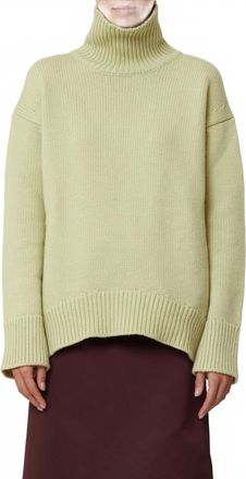 Plan C Cashmere T-Neck Sweater In Pistachio