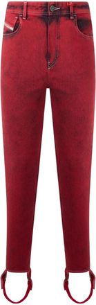 Diesel Enkellange Jeans met Moderne Ringen - Dames - Skinny Jeans - Rood - W24 - Katoen - Jeans