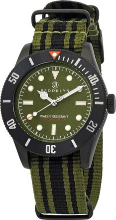 Brooklyn Watch Co. Black Eyed Pea Green Dial Mens Watch 306-H-08-BB-NSGRN