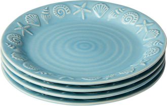Certified International Coastline Blue Set Of 4 Salad Plates