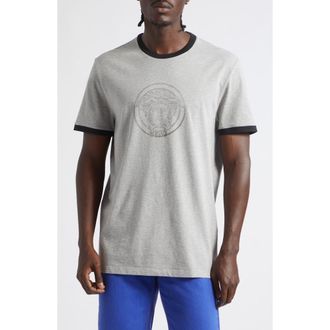 Versace Medusa Logo Ringer Graphic T-Shirt in Light Grey at Nordstrom, Size Xx-Large