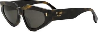 Fendi Roma Fe 40163U 52A Zonnebril - unisex - Zonnebrillen - Zwart - 54 MM - Accessoires