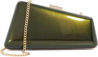 Dune London Womens Accessories Balancing - Asymmetric Clutch Bag - Green Leather - One Size