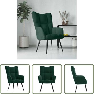 vidaXL vidaXL Sedia con braccioli - Sedia Relax Verde Scuro in Velluto