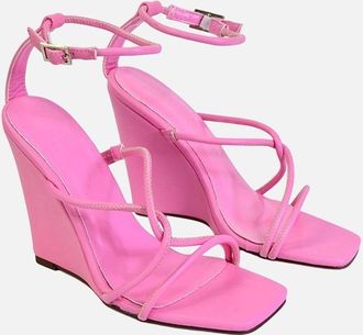 XY London Womens XY London Womens/Ladies Ankle Strap Wedge Sandals - Pink - Size: 8