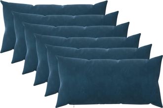 vidaXL Funda De Almohada 6 Pcs Heerlen Azul 40 X 70 Cm Terciopelo Vidaxl