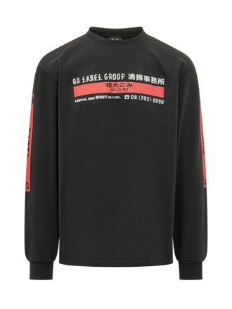 44 Label Group Black Crew Neck Sweatshirt