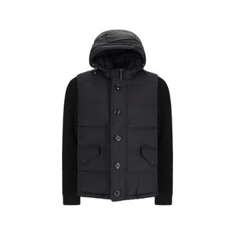 Moorer Winter Jackets, male, Black, Size: XL Stylish Bomber Jacket