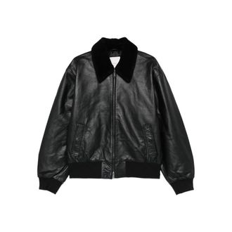 Calvin Klein Leather Outerwears Nero-Uomo