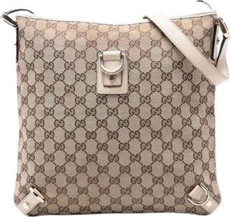 Gucci Pre-owned Cross Body Bags, female, Beige, Size: ONE SIZE Pre-owned Canvas Crossbody Bag