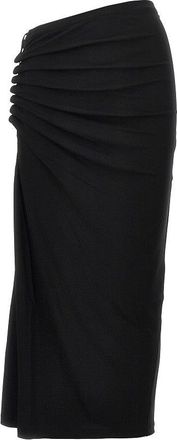 Paco Rabanne Gathered jersey midi skirt Woman 38