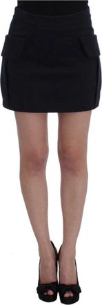 Gianfranco Ferre Chique Blauwe Katoenen Minirok - Dames - Korte rokken - Blauw - XS - Katoen - Rokken