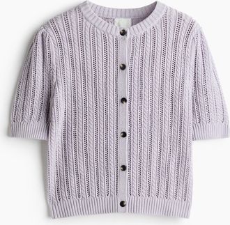 H&M Cardigan in Pointellestrick - Helllila