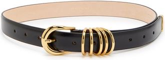 D&eacute;hanche Hollyhock Leather Belt - Black - 90 (UK 14 / XL)