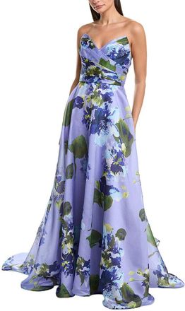 Amsale Pleated Bodice Gown