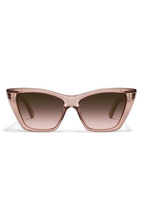 Quay Set in Stone 55mm Cat Eye Sunglasses in Doe/brown Rose at Nordstrom