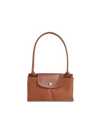 Longchamp M Cognacfarbene Tela-Schultertasche Le Pliage Original