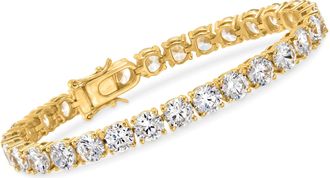 Ross-Simons CZ Tennis Bracelet in 18kt Gold Over Sterling