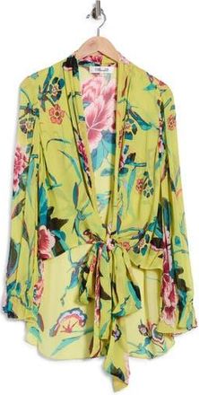 Diane Von F&uuml;rstenberg Doris Long Sleeve Top in Dancing Rose Scale Mix at Nordstrom Rack, Size 6