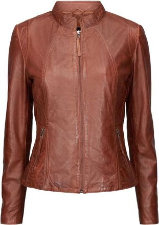 BTF-CPH Jacket With Waist Zip Pockets Skind 10500 - Dames - Leren en Su&egrave;de Jassen - Bruin - XS - Leer - Jassen