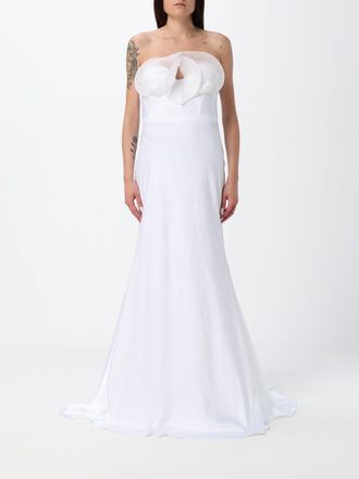 Genny Off-the-Shoulder Satin Bustier Bridal Gown with Ruffles