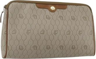 Dior Pre-owned Clutches, female, Beige, Size: ONE SIZE Pre-owned Vintage PVC Pouch