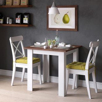 Vicco Mesa De Comedor Karlos, Nogal, 80 X 80 Cm Vicco